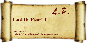 Lustik Pamfil névjegykártya